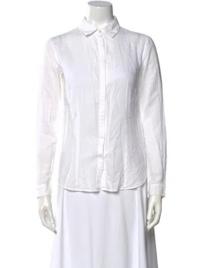 Pre-owned Brora Long Sleeve Button-up Top In Neutral