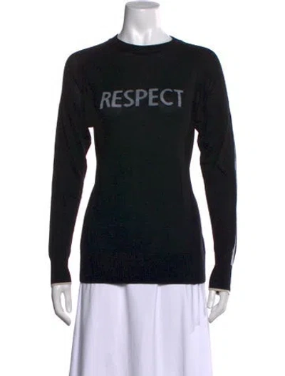 Pre-owned Brora Merino Wool Graphic Print Sweater In Black