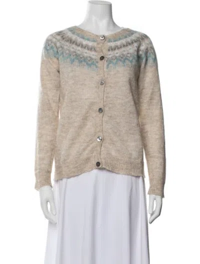 Pre-owned Brora Mohair Patterned Sweater In Neutrals