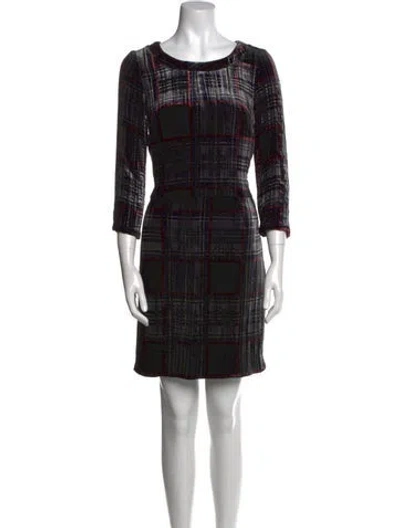 Pre-owned Brora Plaid Print Mini Dress In Black