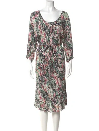 Pre-owned Brora Printed Midi Length Dress In White