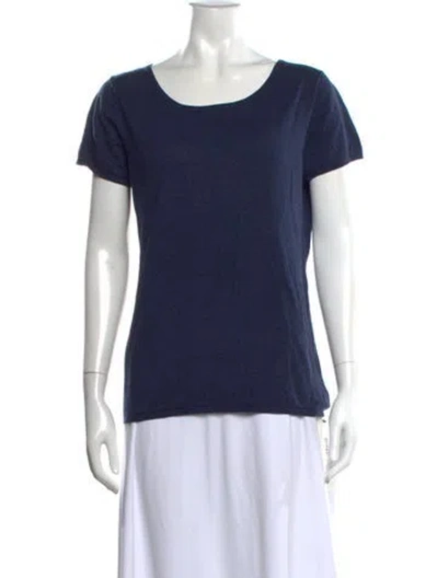 Pre-owned Brora Scoop Neck Short Sleeve T-shirt In Blue