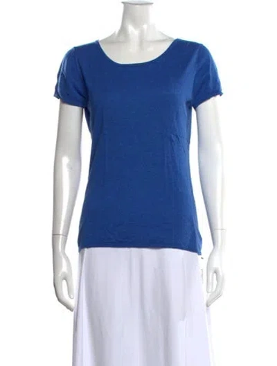 Pre-owned Brora Scoop Neck Short Sleeve T-shirt In Blue
