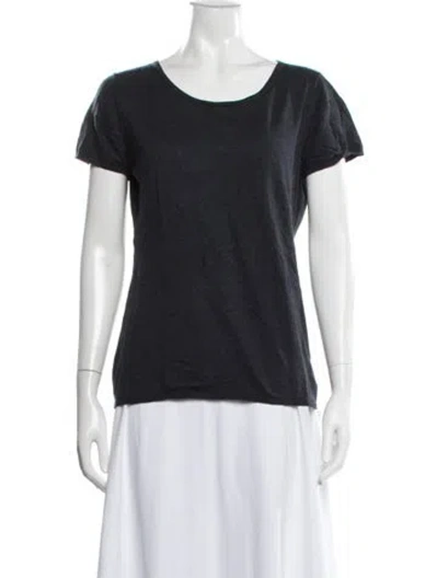 Pre-owned Brora Scoop Neck Short Sleeve T-shirt In Blue