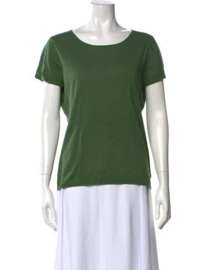 Pre-owned Brora Scoop Neck Short Sleeve T-shirt In Green