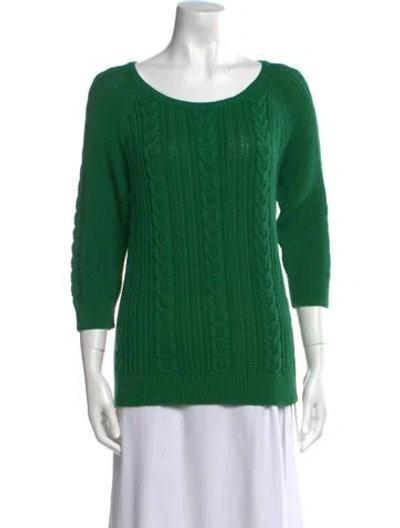 Pre-owned Brora Scoop Neck Sweater In Green