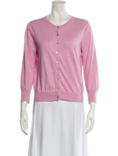 Pre-owned Brora Scoop Neck Sweater In Pink
