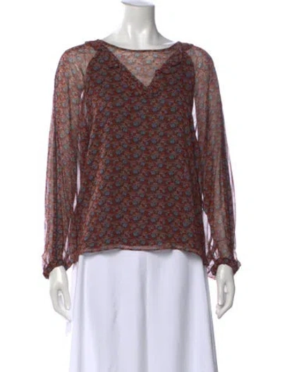 Pre-owned Brora Silk Floral Print Blouse In Multi