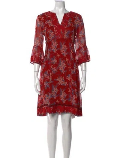 Pre-owned Brora Silk Knee-length Dress In Red
