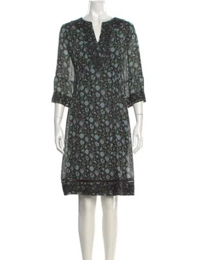 Pre-owned Brora Silk Midi Length Dress In Green