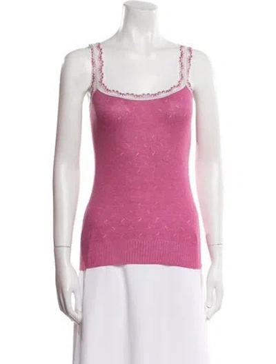 Pre-owned Brora Square Neckline Sleeveless Top In Pink