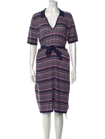 Pre-owned Brora Striped Sweater W/ Tags In Purple