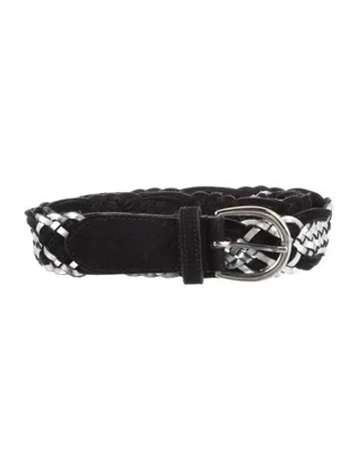 Pre-owned Brora Suede Belt In Black/silver