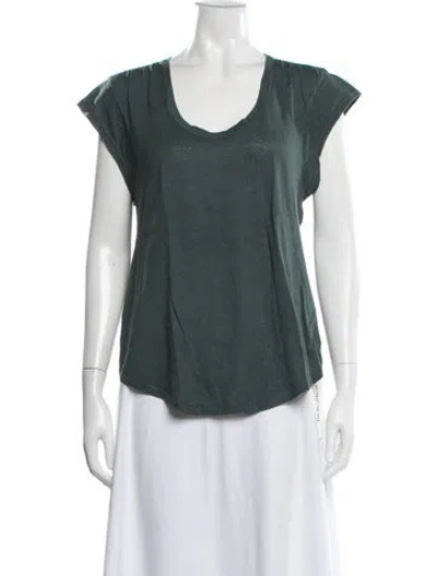 Pre-owned Brora V-neck Short Sleeve T-shirt In Green