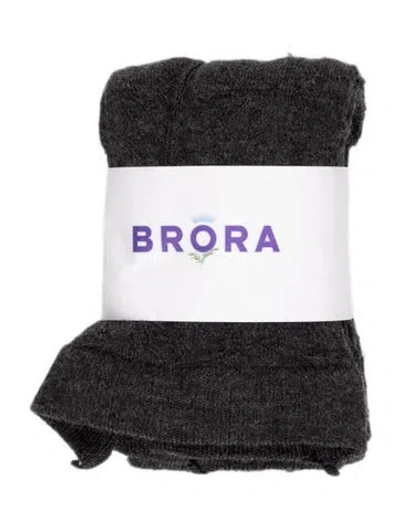 Pre-owned Brora Wool Stockings In Grey