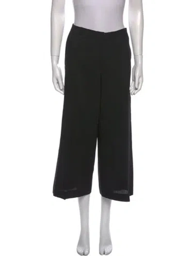 Pre-owned Brora Wool Wide Leg Pants In Black