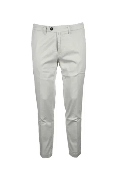 Bro-ship Cotton Stretch Trousers With Classic Design And Flexible Fit In Neutral