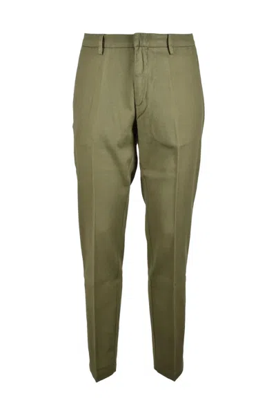Bro-ship Tailored Slim Fit Cotton Elastane Trousers In Green