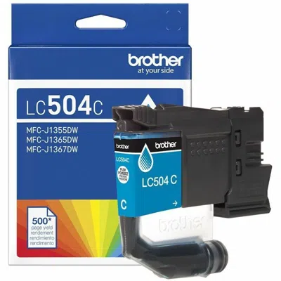 Brother Lc504c Standard Yield Cyan Ink In Blue