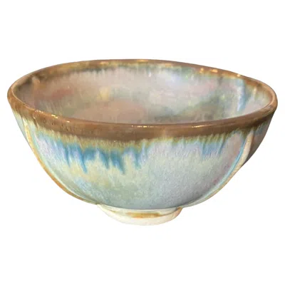 Pre-owned Brother Thomas Bezanson Signed Benedictine Monk Studio Pottery Glazed Art Bowl In Sand