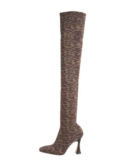 Pre-owned Brother Vellies Animal Print Boots In Brown