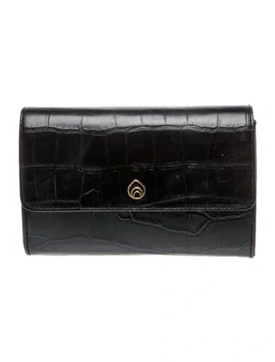 Pre-owned Brother Vellies Crocodile Clutch In Black
