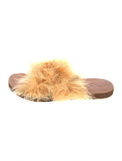 Pre-owned Brother Vellies Fur Slides In Pink