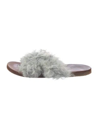 Pre-owned Brother Vellies Fur Slides In White