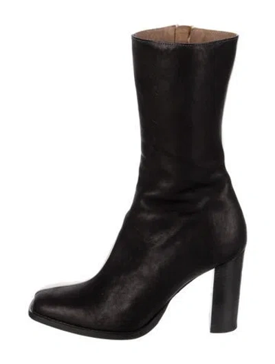 Pre-owned Brother Vellies Leather Boots In Black