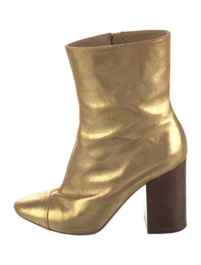 Pre-owned Brother Vellies Leather Boots In Gold/metallic