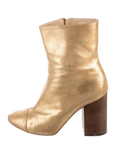 Pre-owned Brother Vellies Leather Boots In Gold/metallic