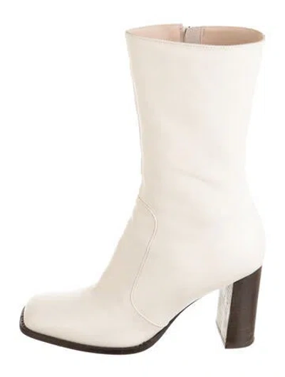 Pre-owned Brother Vellies Leather Boots In Neutral