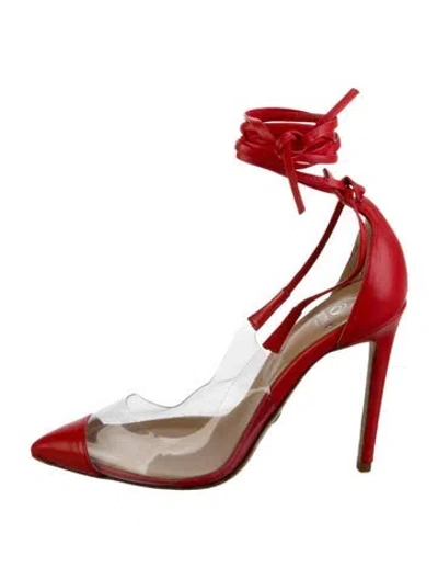 Pre-owned Brother Vellies Leather D'orsay Pumps In Red