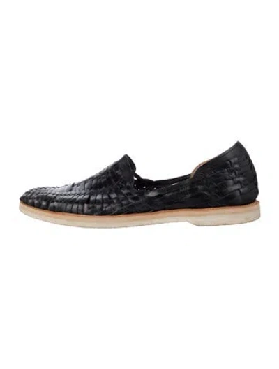 Pre-owned Brother Vellies Leather Flats In Black