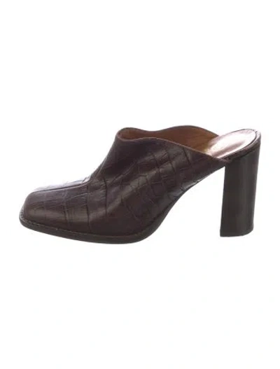 Pre-owned Brother Vellies Leather Mules In Brown