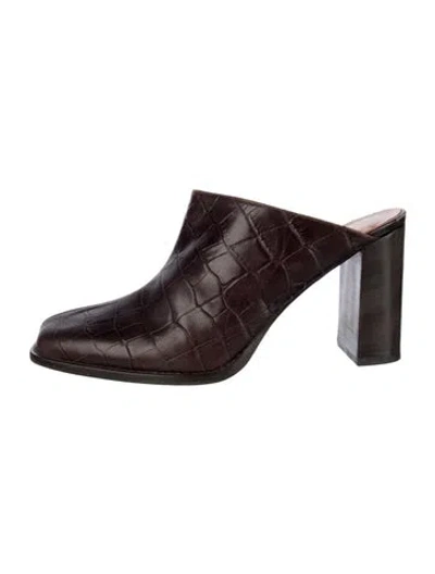 Pre-owned Brother Vellies Leather Mules In Brown