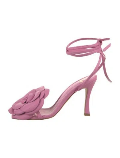 Pre-owned Brother Vellies Leather Ruffle Embellishment Sandals W/ Tags In Pink