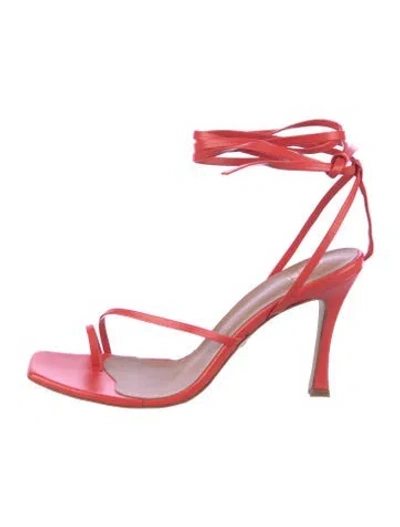 Pre-owned Brother Vellies Leather Sandals In Red
