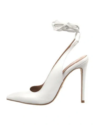Pre-owned Brother Vellies Leather Slingback Pumps In White