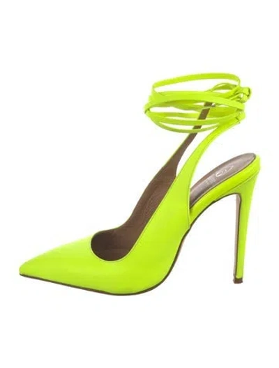 Pre-owned Brother Vellies Leather Slingback Pumps In Yellow