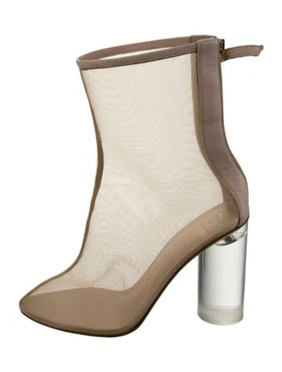 Pre-owned Brother Vellies Mesh Boots In Neutrals