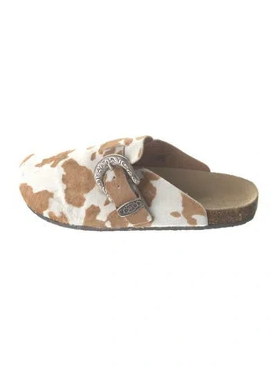 Pre-owned Brother Vellies Ponyhair Printed Mules In Neutral