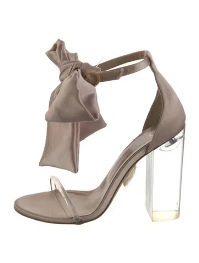 Pre-owned Brother Vellies Satin Bow Accents Sandals In Green