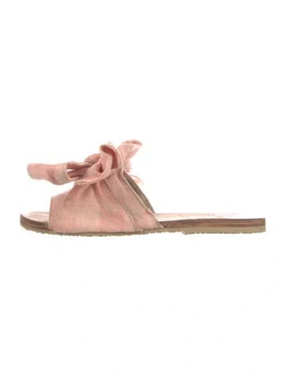 Pre-owned Brother Vellies Striped Slides In Pink