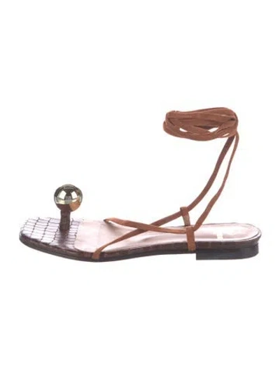 Pre-owned Brother Vellies Suede Gladiator Sandals In Brown