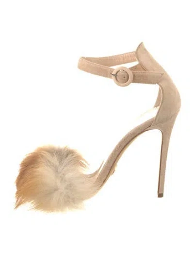 Pre-owned Brother Vellies Suede Sandals In Neutral