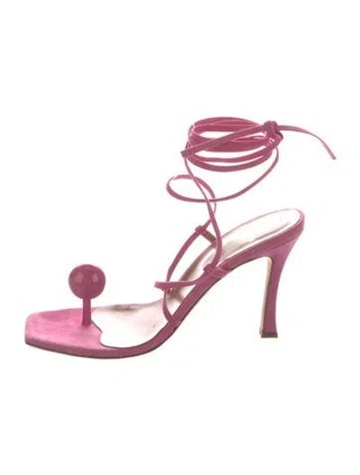 Pre-owned Brother Vellies Suede Sandals In Pink