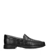 Brotini Alligator Leather Loafers In Black