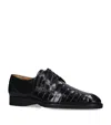 Brotini Crocodile Derby Shoes In Black