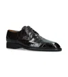 Brotini Crocodile Leather Derby Shoes In Brown